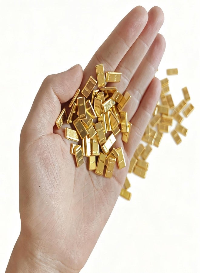 CZMZHFC 100PCS Tiny Fake Gold Bar for Crafts and Dollhouse Miniatures, Shiny Novelty Item for Fairy Garden, Micro Landscaping, Christmas, and Chinese New Year Decorations - Image 4